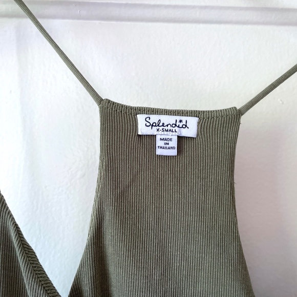 Splendid Sandwashed Ribbed Swing Tank in Moss - Picture 6 of 8